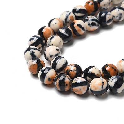 Synthetic Ocean White Jade Bead Strands G-J350-8mm-03-1