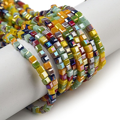 Electroplate Glass Beads Strands EGLA-F121-FR-B01-1
