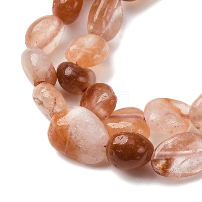 Natural Red Rabbit Fur Rutilated Quartz Beads Strands G-K395-A03-02-1