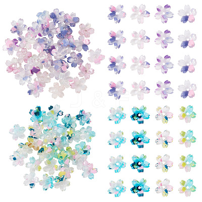 30Pcs 1 Colors Transparent Acrylic Bead Caps OACR-TA0004-43-1
