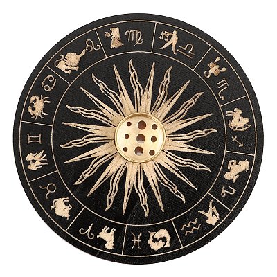 Wooden Sun Pattern Incense Holder for Sticks WICR-PW0009-05A-01-1