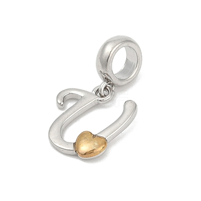 Brass European Dangle Charms KK-Z097-01U-GP-1
