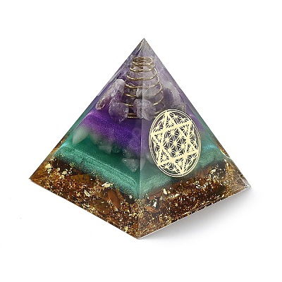 Orgonite Pyramid Resin Energy Generators DJEW-D013-04B-1