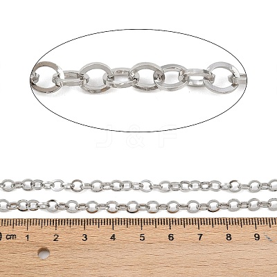 304 Stainless Steel Oval Link Chains CHS-G044-02P-1