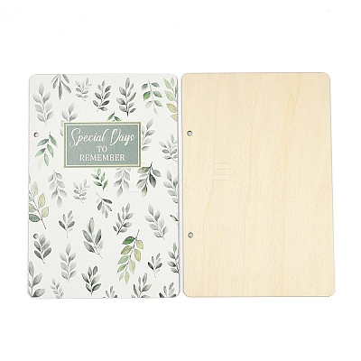 Printed Wooden 2-Ring Loose Leaf Binder Postcard Photo Album Cover DIY-XCP0003-83F-1
