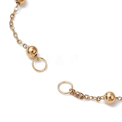 2Pcs 2 Colors 304 Stainless Steel Ball Link Chain Bracelet Making AJEW-JB01305-1