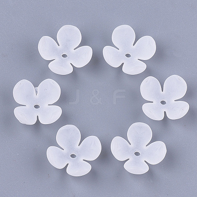 4-Petal Transparent Acrylic Bead Caps X-FACR-T001-14-1