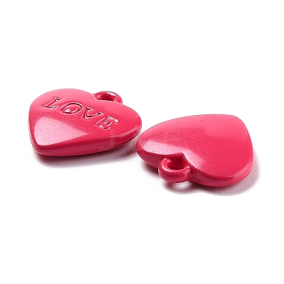 Heart Alloy Spray Painted Charms PALLOY-B005-01I-1