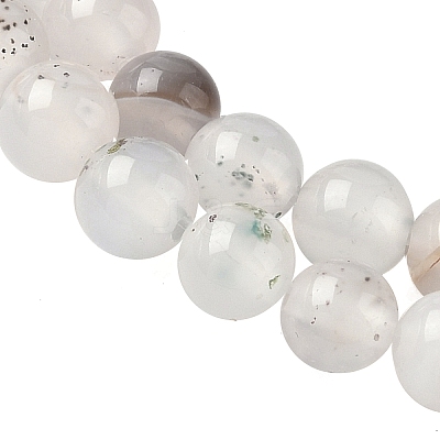 Natural Dendritic Agate Beads Strands G-C011-6mm-01-1