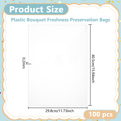 50Pcs Plastic Bouquet Freshness Preservation Bags DIY-WH0899-601B-1