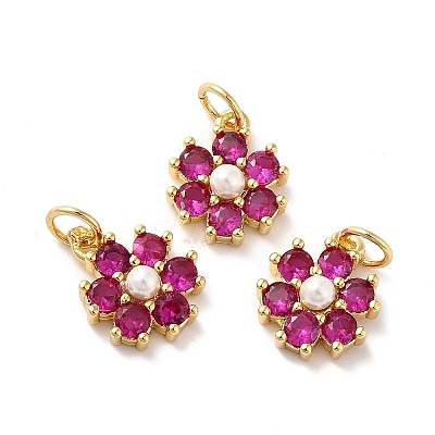Rack Plating Brass Micro Pave Cubic Zirconia Charms KK-A160-22E-G-1