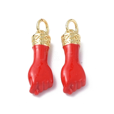 Eco-Friendly Rack Plating Brass Enamel Pendants X-KK-F845-36G-01-1