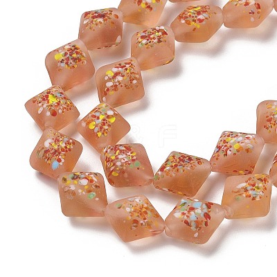 Frosted Handmade Lampwork Beads Strands LAMP-A010-01A-1