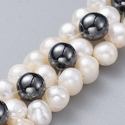Non-Magnetic Synthetic Hematite Beads Bracelets BJEW-JB04605-1