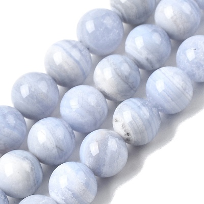 Natural Blue Lace Agate Beads Strands G-G344-A06-12mm-1