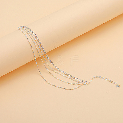 Alloy Rhinestone Multi-strand Anklets WG18F6C-04-1