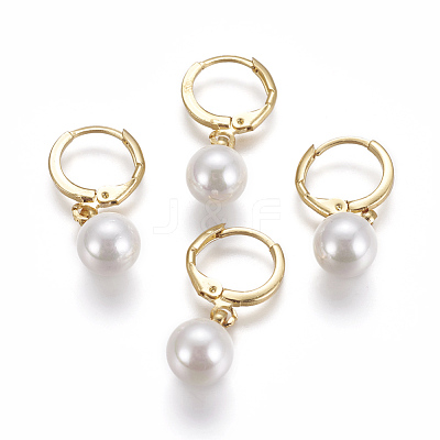 Brass Leverback Earrings EJEW-E196-03-1