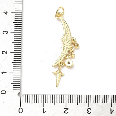 Brass Micro Pave Cubic Zirconia Pendants KK-P345-51G-1