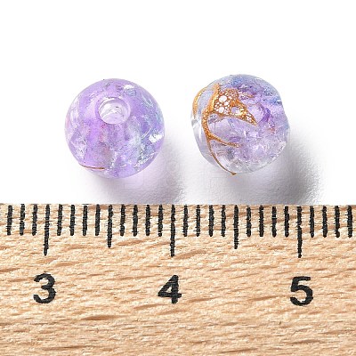 Transparent Crackle Acrylic Beads DACR-D300-01H-8mm-1