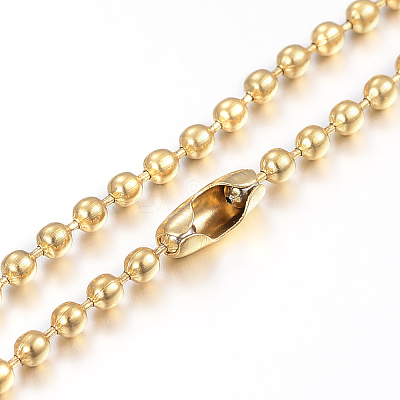 304 Stainless Steel Ball Chain Necklaces Making MAK-I008-01G-A01-1