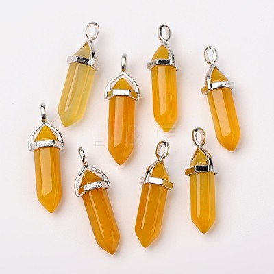 Natural Agate Double Terminated Pointed Pendants X-G-F295-05F-1