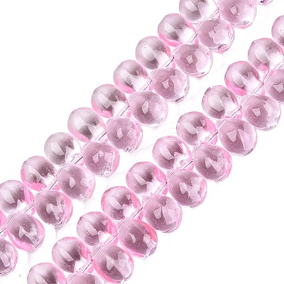 Baking Paint Transparent Glass Beads Strands GL-N005-02A-D01-1