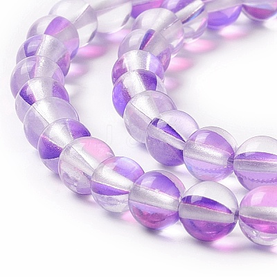 Synthetic Moonstone Beads Strands G-E573-02A-11-1