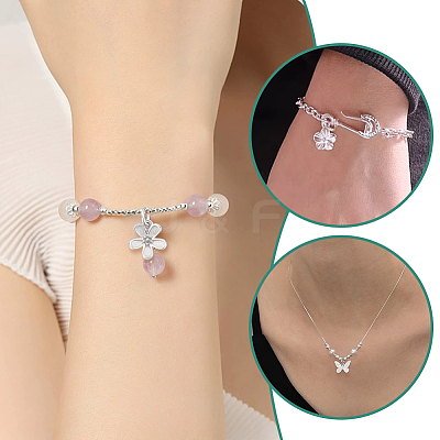 4Pcs 2 Styles 925 Sterling Silver Charms with Jump Rings & 925 Stamp STER-PH0003-44-1
