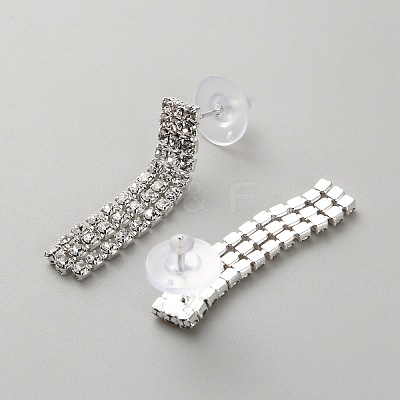 Alloy Rhinestones Stud Earrings & Multilayer Necklaces Sets for Women AJEW-WH0704-001S-1