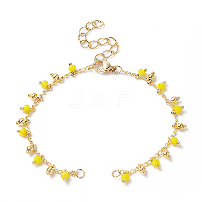 Glass Bead Charms Bracelet Making AJEW-JB01150-15-1