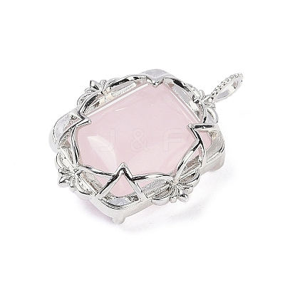 Natural Rose Quartz Pendants G-I381-01P-03-1