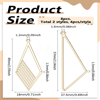 8Pcs 2 Styles Alloy Pendants FIND-LP0004-87-1