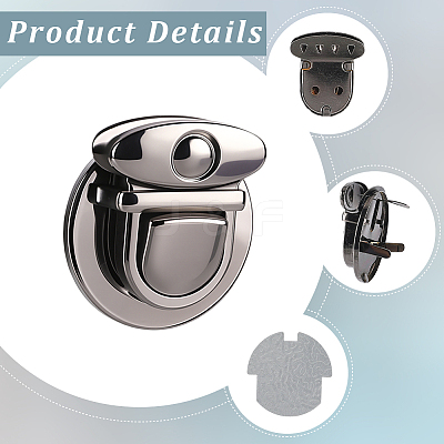 6Pcs Flat Round Alloy Bag Tuck Lock Clasps FIND-CP0003-23B-1