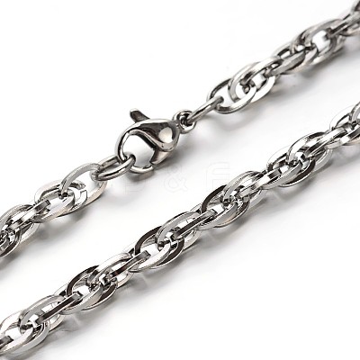 304 Stainless Steel Rope Chain Necklaces NJEW-O058-17-1
