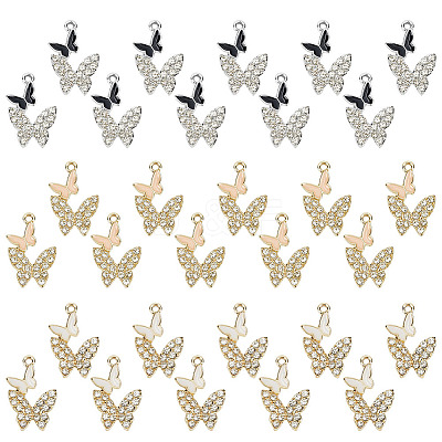 30Pcs 3 Colors Alloy Enamel Pendants FIND-ME0002-09-1