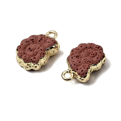 Dyed Synthetic Lava Rock Pendants G-P614-05G-01-1