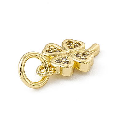 Brass Micro Pave Cubic Zirconia Charms ZIRC-F132-35G-1