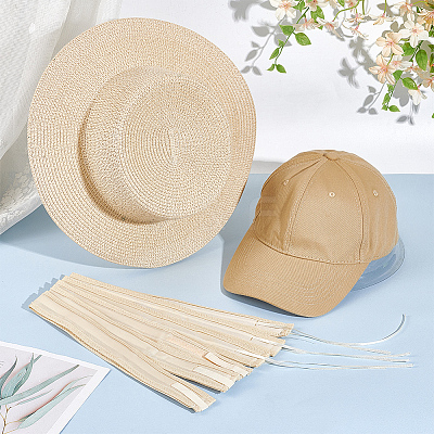8Pcs 2 Styles  Polyester & Cotton Adjustable Hat Sweatband DIY-BC0013-50B-1