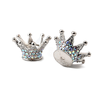 Alloy Rhinestone Crown Beads FIND-NH0001-19P-1