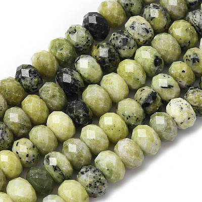 Natural Yellow Turquoise(Jasper) Beads Strands G-B179-A02-6x8mm-1