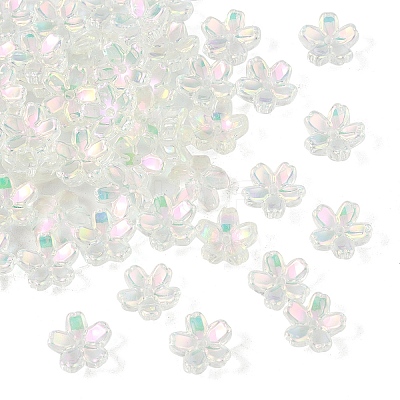 50Pcs Transparent Electroplate Glass Bead Caps EGLA-YW0007-17E-1