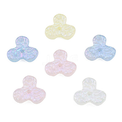 Rainbow Iridescent Plating Acrylic Beads OACR-N010-060-1