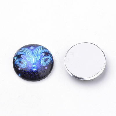 Flatback Glass Cabochons for DIY Projects X-GGLA-S029-25mm-040-1