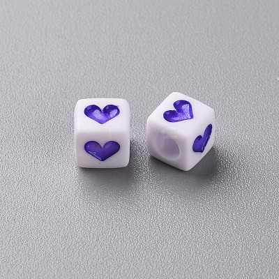 White Opaque Acrylic Beads MACR-T038-12E-1