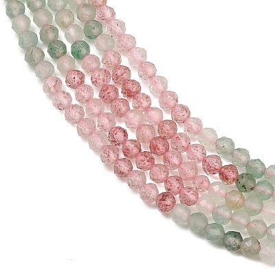 Natural Red and Green Strawberry Quartz Beads Strands GG-NH0006-A02-2mm-1