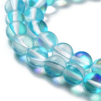 Synthetic Moonstone Beads Strands G-P528-J01-17-1