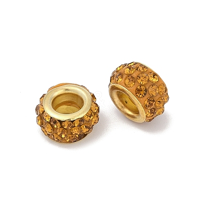 Alloy Rhinestone Clay Pave Beads ALRI-D300-04G-14-1