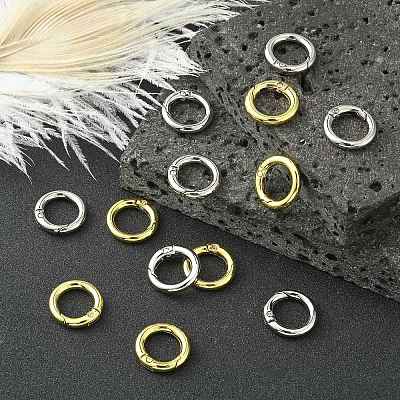 20Pcs 2 Colors Rack Plating Alloy Spring Ring Clasps PALLOY-CJ0002-40-1