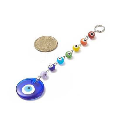 Handmade Evil Eye Lampwork Pendants Decorations HJEW-JM00897-1