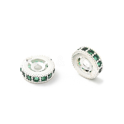 Brass Micro Pave Cubic Zirconia Beads KK-R216-10B-S03-1